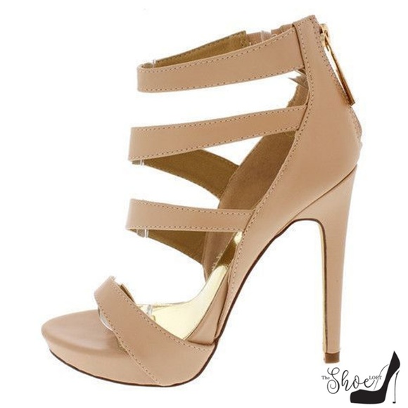 The Shoe Loft Shoes - Seraphina Nude Strappy Open Toe Heel The Shoe Loft Shoes - Seraphina Nude Strappy Open Toe Heel